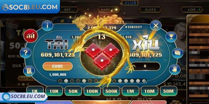 Tài Xỉu SOC88 – Trải Nghiệm Cá Cược Số Nhanh An Toàn 1 Giới thiệu sơ lược về tài xỉu SOC88